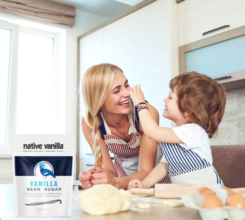 12 Oz Organic Vanilla Bean Sugar Native Vanilla Made from Premium Vanilla Bean Pods For Chefs and Home Cooking, Baking