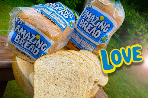 2lb 5 6 (4 Jim's Amazing Bread - / Sliced Whole Wheat Bread / Gluten Inactive Whole Cell Wheat / Grams of Fiber/
