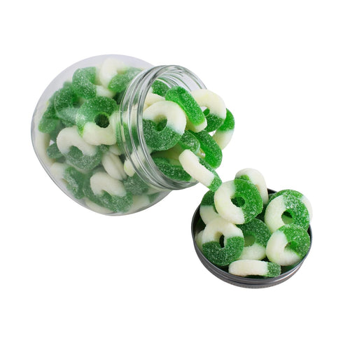 Gummy Gummy (2 Green Apple Rings Candy - Fresh, Soft, and Chewy Sugar Dusted Gourmet Green Apple Rings Candy, by Queen