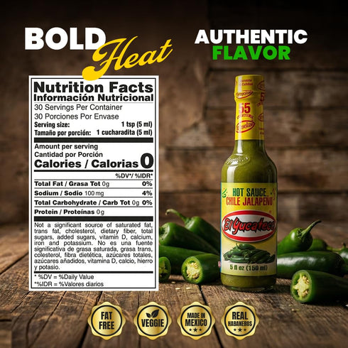 5 (Pack 3) El Yucateco Hot Sauce, Chile Jalapeno, Ounce