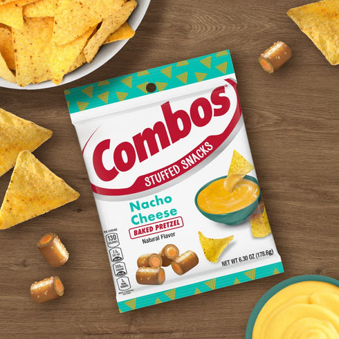 Packs, 6.3-Ounce (Pack 12) COMBOS Cheese Snacks - Nacho Cheese Snack Baked Cracker Snack, Bulk Bag