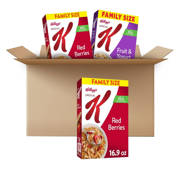 Kelloggs Special K Breakfast Cereal, Family Breakfast, Fiber Cereal, Family Size, Variety