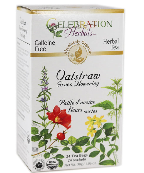 Celebration Herbals Organic Oatstraw Green Flowering Tea, 24 CT