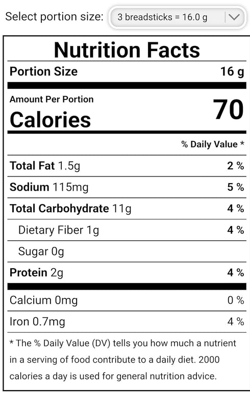 0g 6 oz 6 pack Baked in Brooklyn Sticks Trans Fat No Cholesterol No Nonsense Certified Kosher - Sesame
