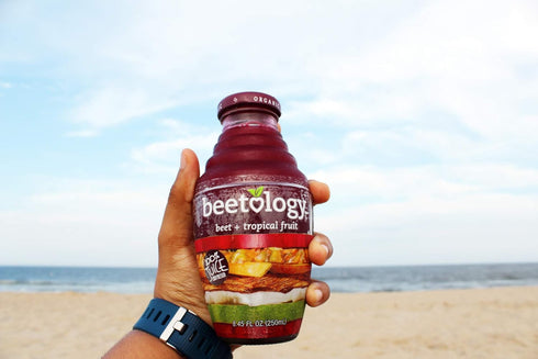8.45oz (6 Pack) 100% Packed Beetology Organic Beet and Tropical Juice, | Cold Pressed | Heart Healthy | Nutrient