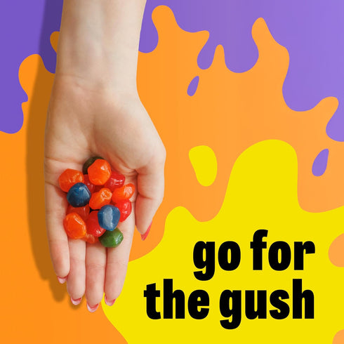 10 19 oz Gushers Fruit Flavored Snacks, King Size Pouches, Tropical Flavor, Ct