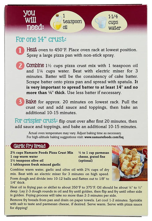 Namaste Foods 16 oz, 2 Pizza Crust Mix, pk