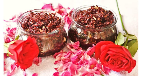 GHOTARAM Marwadi, Mevadi Special Gulkand Gummy Enriched with Prawal Sun-cooked Rich Indian (Rose