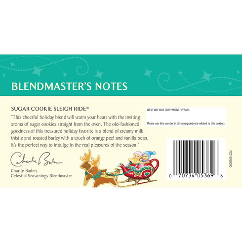 18 Count (Pack 6) Celestial Seasonings Herbal Tea, Sugar Cookie Sleigh Ride