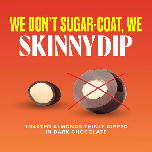 1.2 (Pack 15) SkinnyDipped Dark Chocolate Peanut Butter Almonds, Chocolate Covered Almonds, Low Sugar, Gluten Free