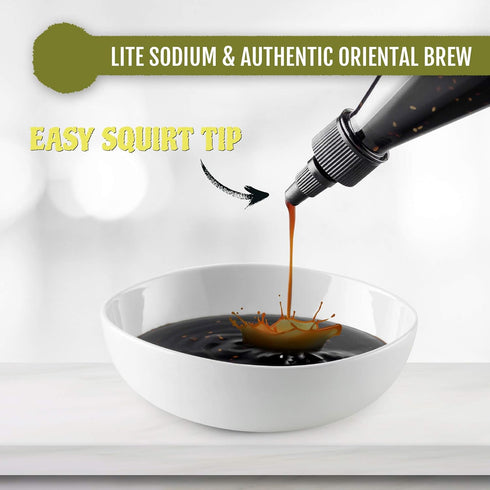 Best of Thailand Sesame Teriyaki Soy Sauce Lite, 2 Bottles of 23.63oz, Low-Sodium