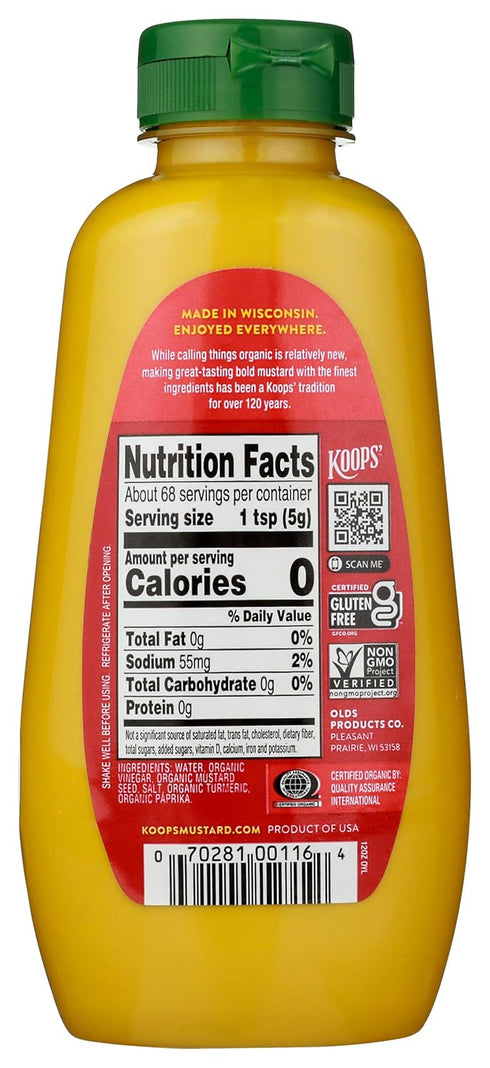 12 OZ KOOPS MUSTARD YELLOW ORG