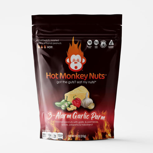 7.5oz (Pack 1) Hot Monkey Nuts Spicy Artisanal Peanuts | Curry Up! I'm On Fire - Flavored with Garam Masala, Tomato