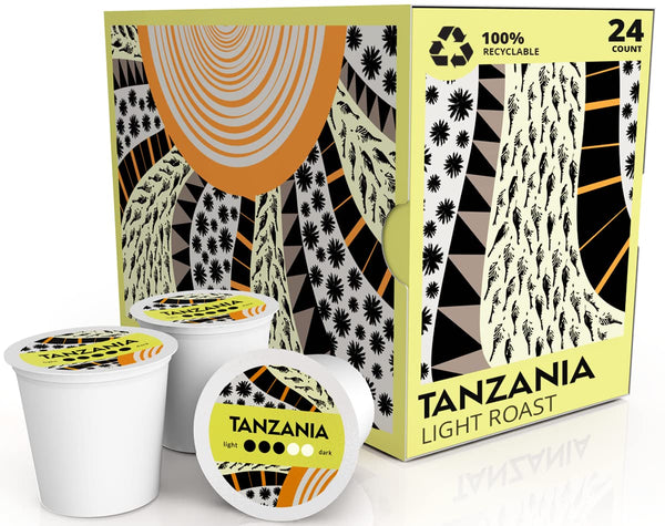 Atlas Coffee Club Coffee Pods Light/Medium Roast, Single-Origin Tanzania, 24 Count Compatible
