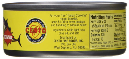 Cento 5 (Pack 12) TUNA TONNO OOIL, Ounce