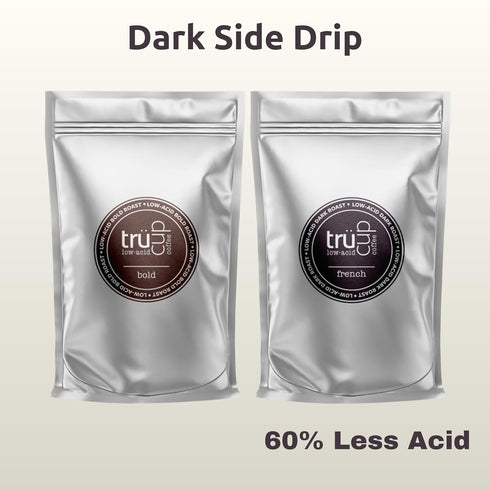 Pack, 3 oz Truecup Low Acid Coffee Sample Bold Roast and French Roast, each