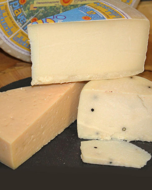 12 14-16 oz Fortuna's Piave DOP Cheese from Italy - Nutty Pasteurized Cow's Milk Cheese, Aged Months, Hand-Cut Wedge