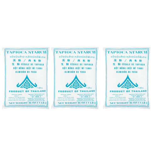 Thairaya Tapioca starch 16 oz (Basic), 1 LB Thailand All-Natural Gluten-Free Flour