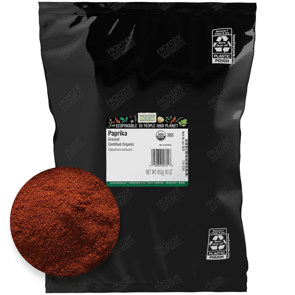 Frontier Co-op Organic Ground Paprika, 1lb Bulk Bag - Paprika Powder Seasoning