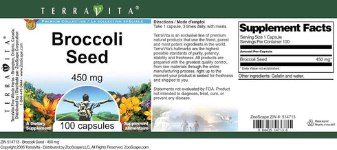 Terravita 450 (100 514713) Broccoli Seed - mg Capsules, ZIN: