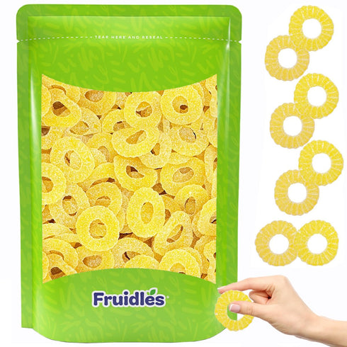 Fruidles Pineapple Gummi Rings Candy, Delicious Fruit Flavors Gummies (4.4 Pounds)