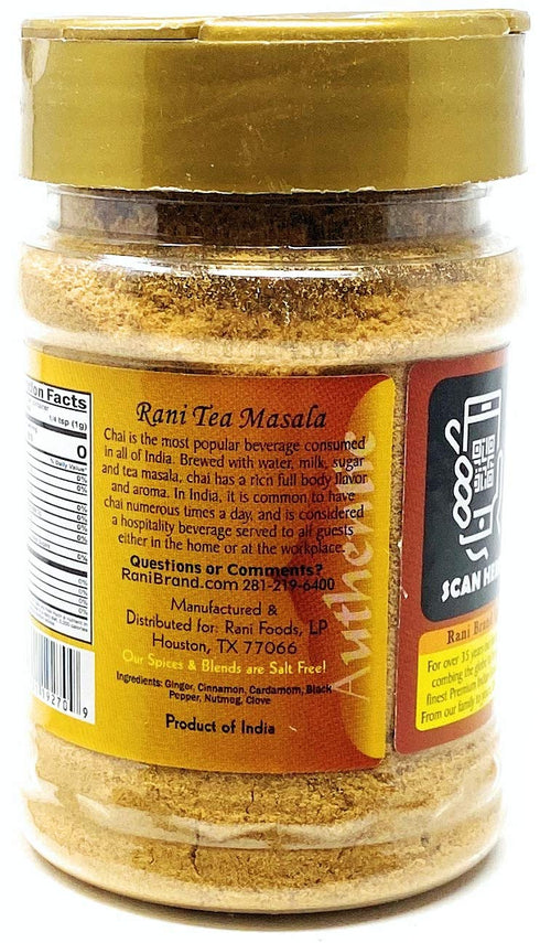 Rani Tea (Chai) Masala Indian Spice Blend 3oz (85g) PET Jar, All Natural, Vegan, Gluten Friendly