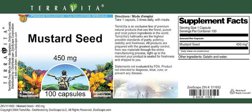 Terravita 450 (100 511652) Mustard Seed - mg Capsules, ZIN: