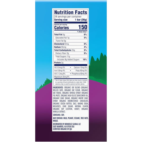 12g (24 Pack) Zbar - Chocolate Chip - Soft-Baked Energy Snack Bars - Non-GMO - Whole Grains - USDA Organic Granola Bars