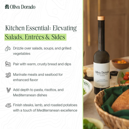 100% (500mL) Oliva Dorado Organic Extra Virgin Olive Oil, Unrefined & Cold Pressed, Made from Polyphenol Rich Arbequina