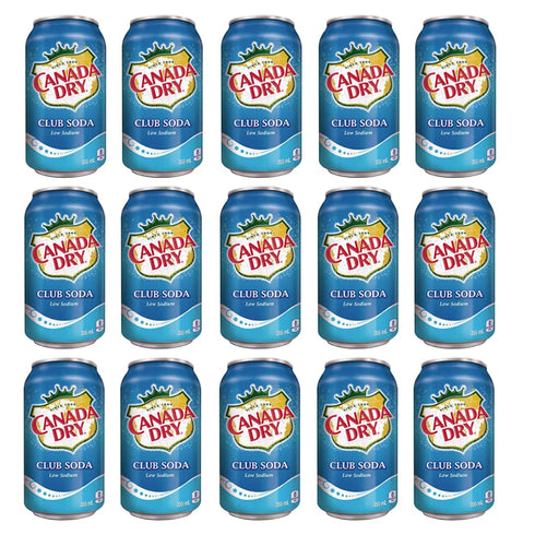 Club Soda Canada Dry Sparkling Seltzer Water, 12oz Can (Pack of 15, Total of