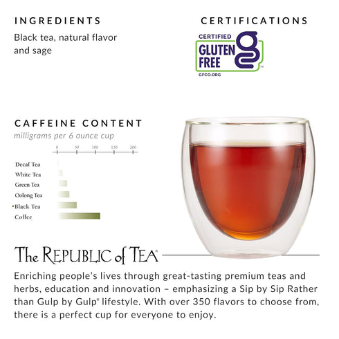The Republic of Tea - Blackberry Sage Black Tea, 50 Tea Bags, Gourmet Black Tea