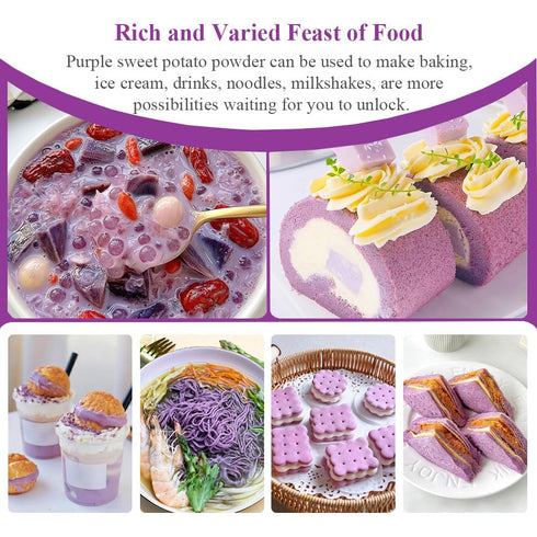 Fraunitsh 13oz Purple Sweet Potato Powder | Purple Yam Ube Powder | Natural Purple Food Coloring for Baking Smoothies
