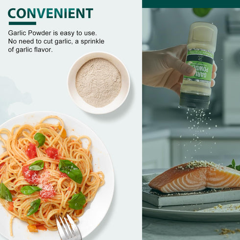 105g (3.7oz), Soeos Garlic Powder, Garlic Powder Seasoning, Additive Free, Non-GMO, Garlic Seasoning for Flavor