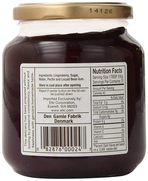 Elki's Gourmet 13.4 Scandinavian Delights Fruit Spread, Lingonberry, Ounce