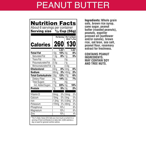 Kellogg's 12oz (1 (Pack 2) Bear Naked Granola Cereal, Whole Grain Granola, Breakfast Snacks, Peanut Butter, Bag Bag)