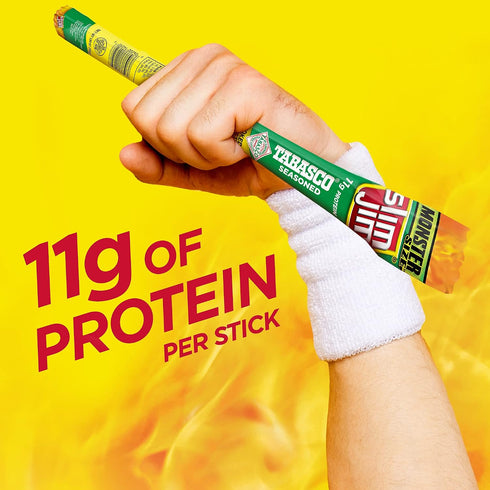 1.94 oz. (18 Count) Slim Jim Monster Smoked Meat Sticks, Tabasco Flavor, High Protein