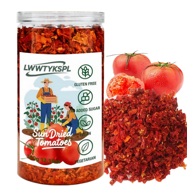 LWWTYKSPL Sun Dried Tomato Flakes in Resealable Tub |350g 12.35oz It's Delish Premium