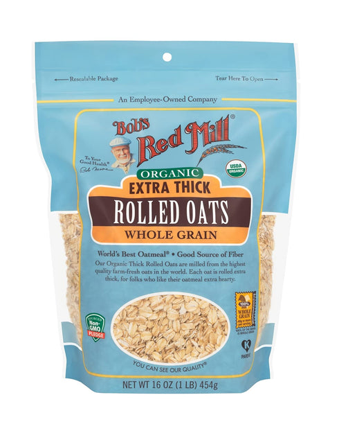 16-ounce (Pack 4) Bob's Red Mill Organic Extra Thick Rolled Oats
