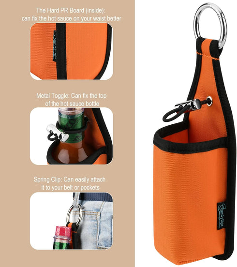 Beautyflier 5oz/150ML Hot Sauce Sleeve Holder, Portable Bottle Belt Holder for Tabasco, Sriracha, Cholula for the Hot