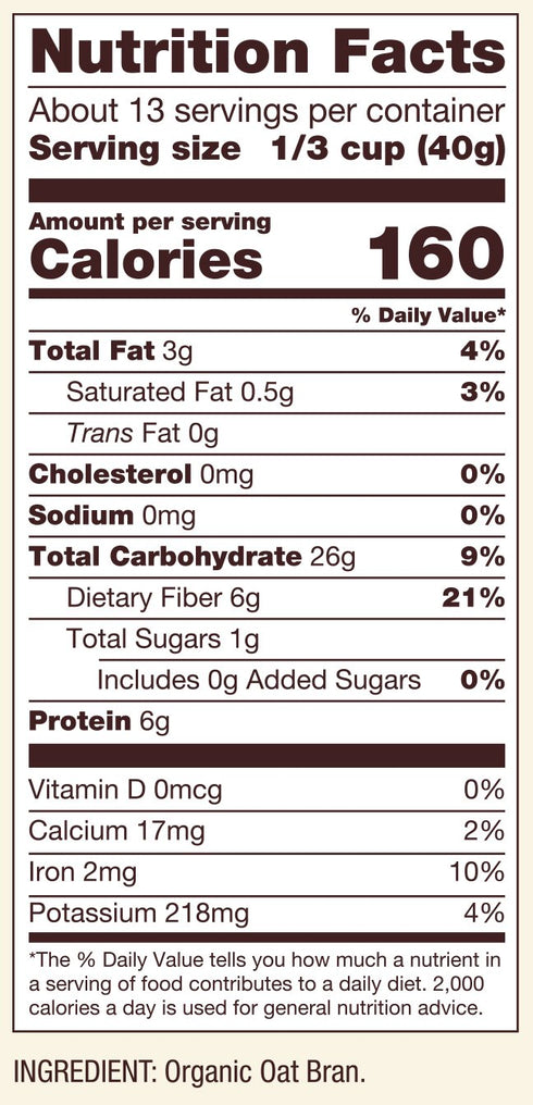 18oz (Pack 4) Bob's Red Mill Organic Oat Bran, of - Non GMO, Vegan, Kosher
