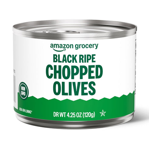Amazon Grocery, Black Ripe Chopped Olives, 4.25 Oz