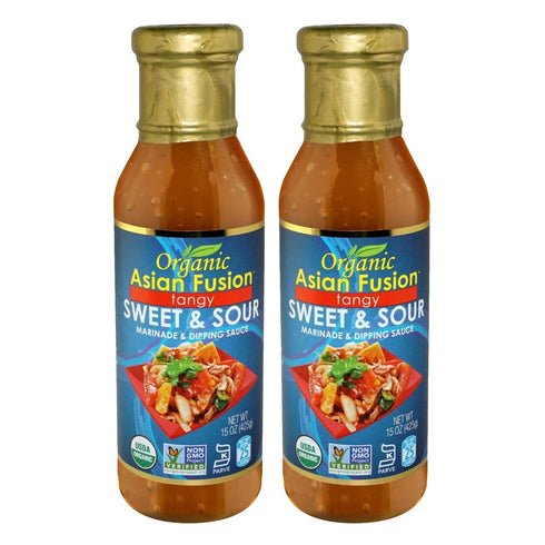 Organic Asian Fusion Tangy Sweet & Sour Marinade & Dipping Sauce - 15 Oz. (2 Pack)