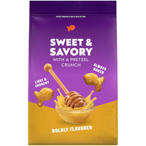 8 (Pack 4) Goldfish Honey Mustard Seasoned Pretzels, Ounce Bag