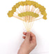 WARMBUY 50 Pack Gold Glitter Cupcake Toppers with Sticks for Baby Bridal Shower Birthday Party (Heart)