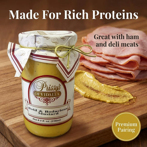 8 Oz (Pack 2) Prissy's of Vidalia Bold and Bodacious Mustard - Jalapeno Mustard for Sandwiches, Charcuterie, & Glazes