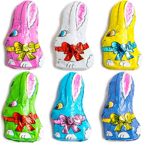 26 6 8 oz Madelaine Easter Candy Premium Milk Chocolate Bunny Wrapped In Different Color Foils - Chocolate Candy Easter