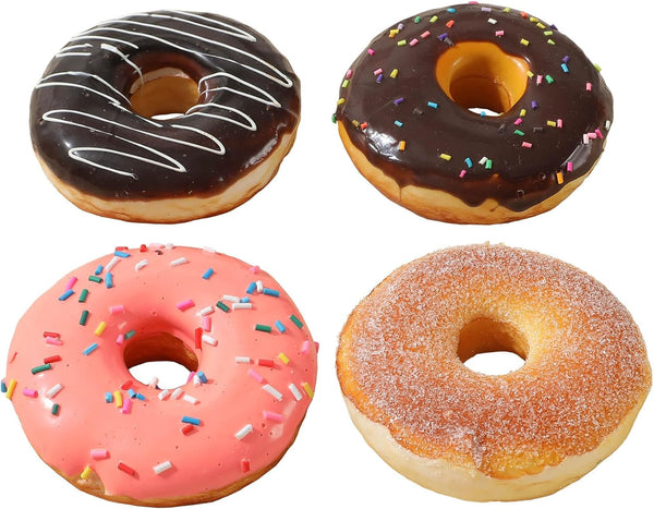 Joeabor Fake Donut 4 Pack Artificial Doughnut for Decoration Realistic Fake Food for