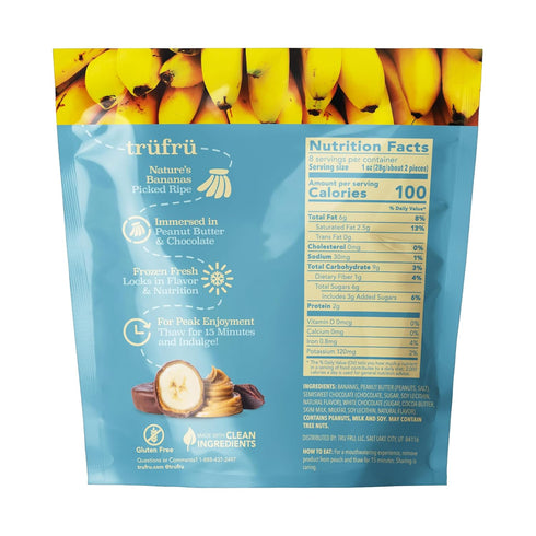 Frozen 8 Tru Fru, Bananas Peanut Butter Dark Chocolate, Ounce