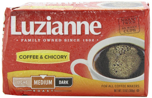 Luzianne Coffee & Chicory Medium Roast Ground Coffee, 13oz Bag (Pack of