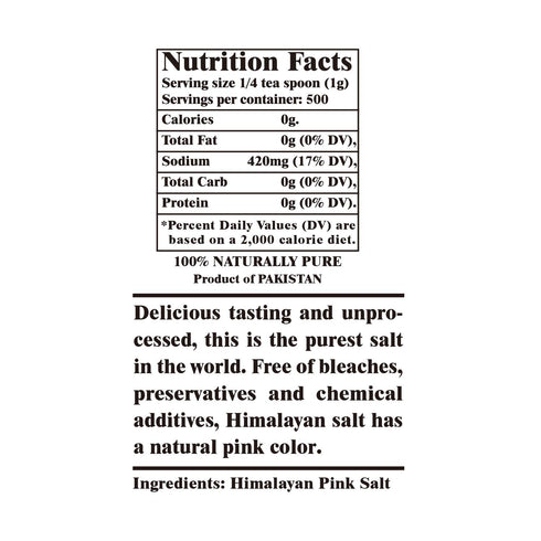 Jar-17.5oz, 1.09 (Pack 1) (5305) Himalayan Chef Himalayan Pink Salt, Coarse Salt, Grain, Glass Pound